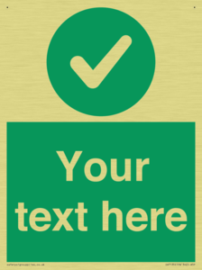 Custom green background, green circle with tick